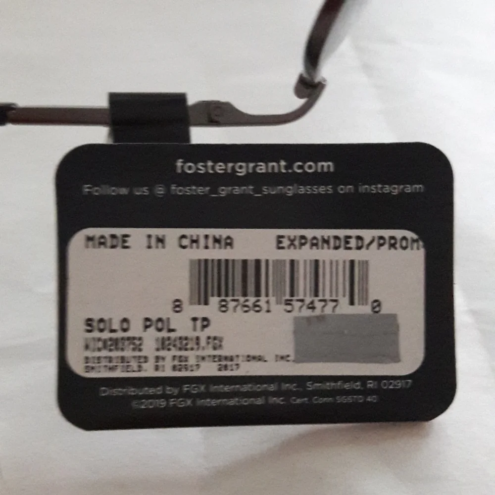 Foster Grant TruPolar Max Block Sunglasses Black Silver Frame UVA-UVA NWT